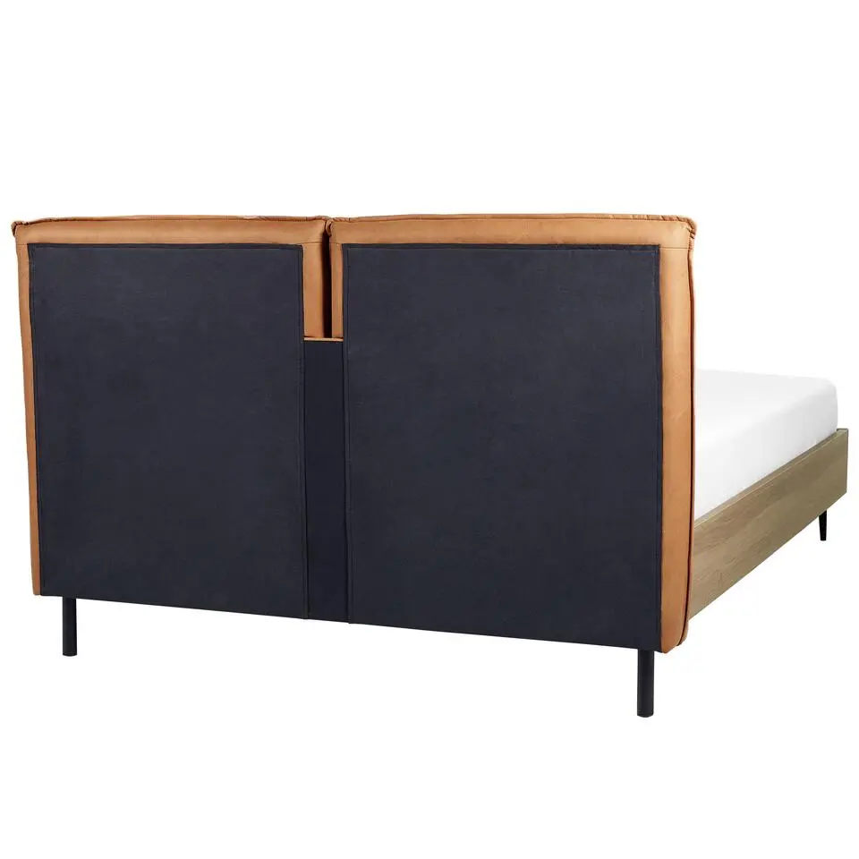 LIMANTON - Bed - Goudbruin - 140 x 200 cm - Kunstleer