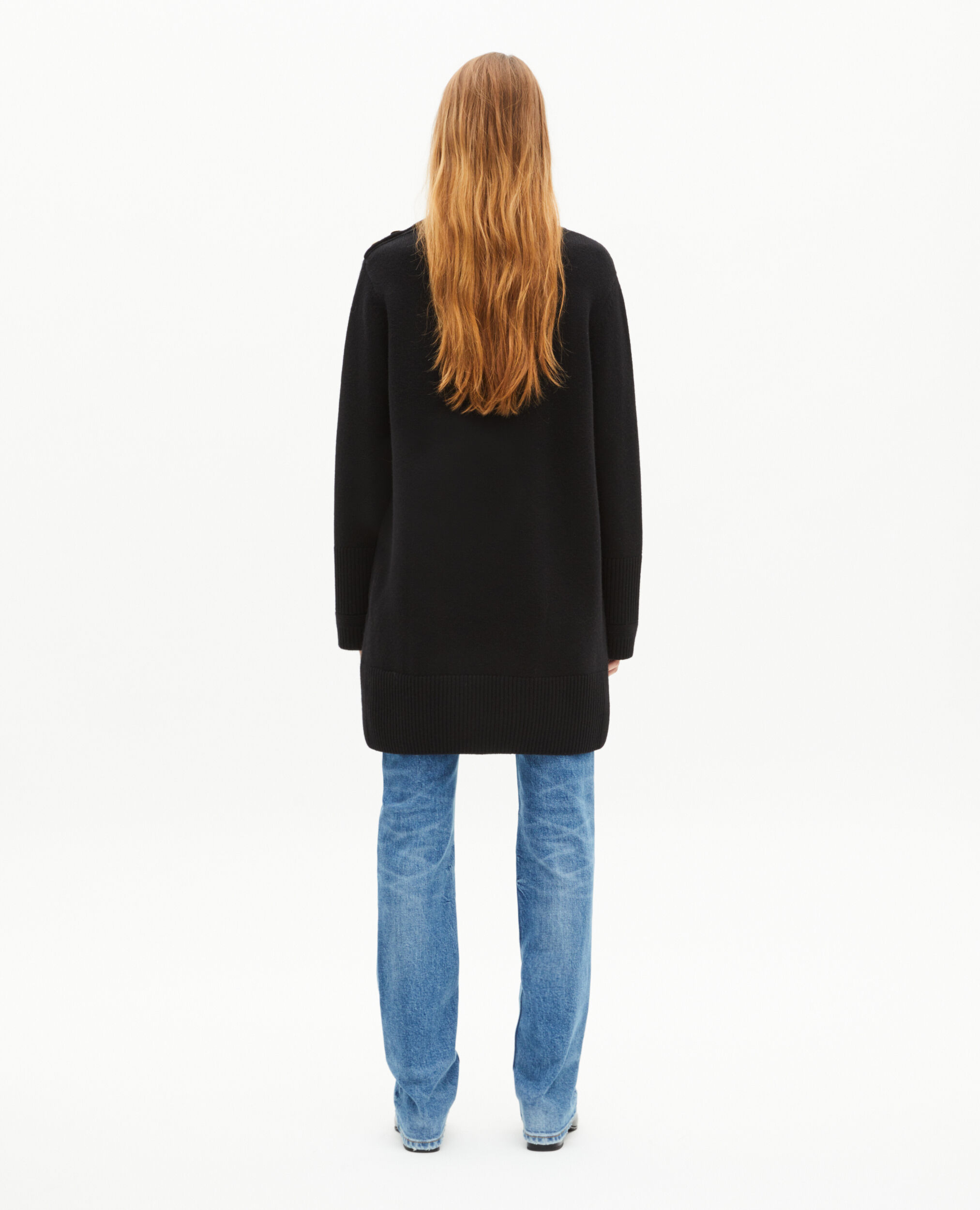 Robe courte en laine noire