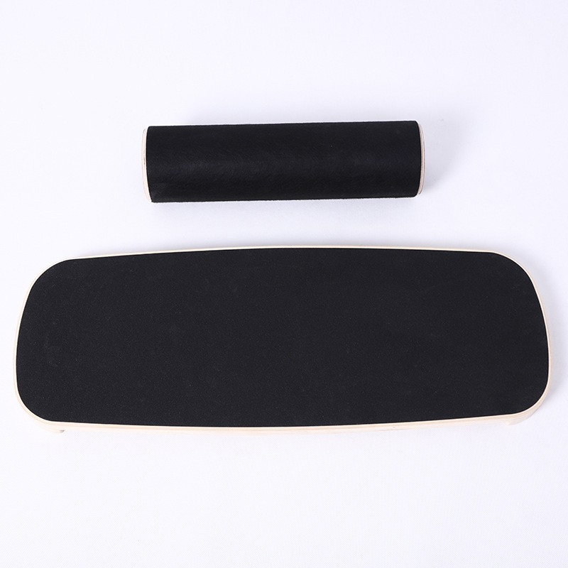 (73x28cm) Rutschfestes Holz Balance Board   Rolle - Schwarz / Braun