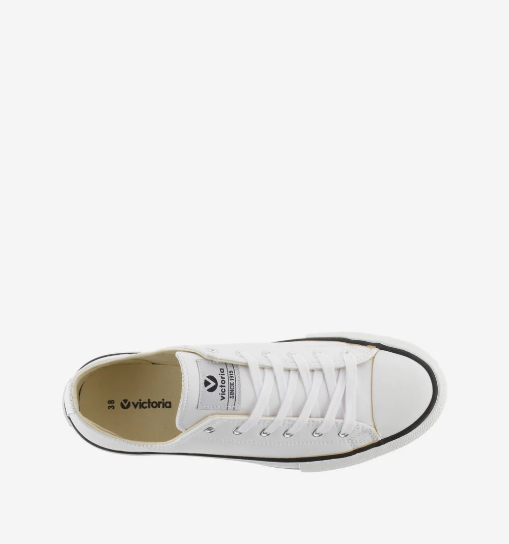 TRIBU DOBLE DOUBLE EFFET CUIR Baskets effet cuir plateforme BLANCO