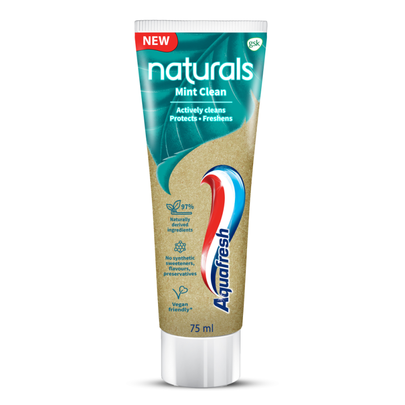 Aquafresh Naturals Tandpasta Mint Clean Reinigt, Verfrist en Beschermt Vegan Vriendelijk* 75 ML