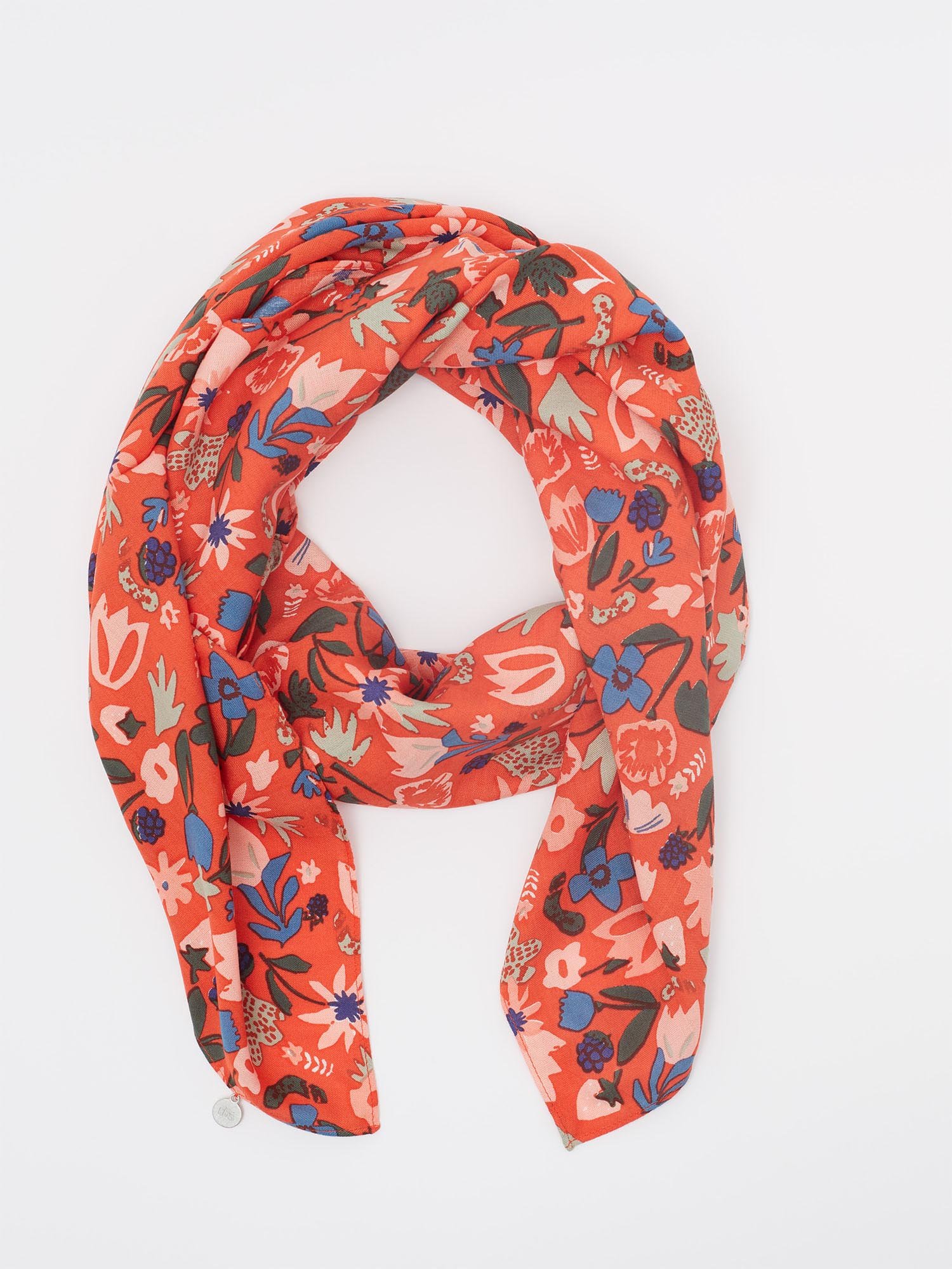 Foulard Femme Motif Fleuri Rouge