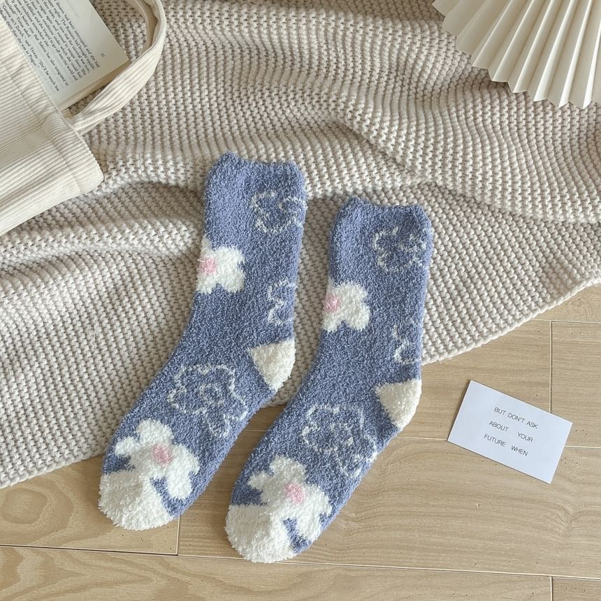 electroyinyang - Floral Fleece Sokken
