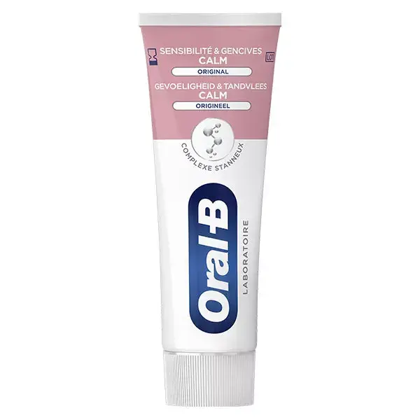 Creme dental Oral-B Laboratory Calm Original Sensitivity & Gum, embalagem com 2 unidades de 75ml
