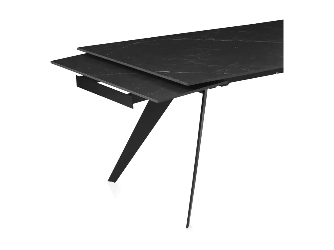 Table à rallonge en céramique noire 180/260x95