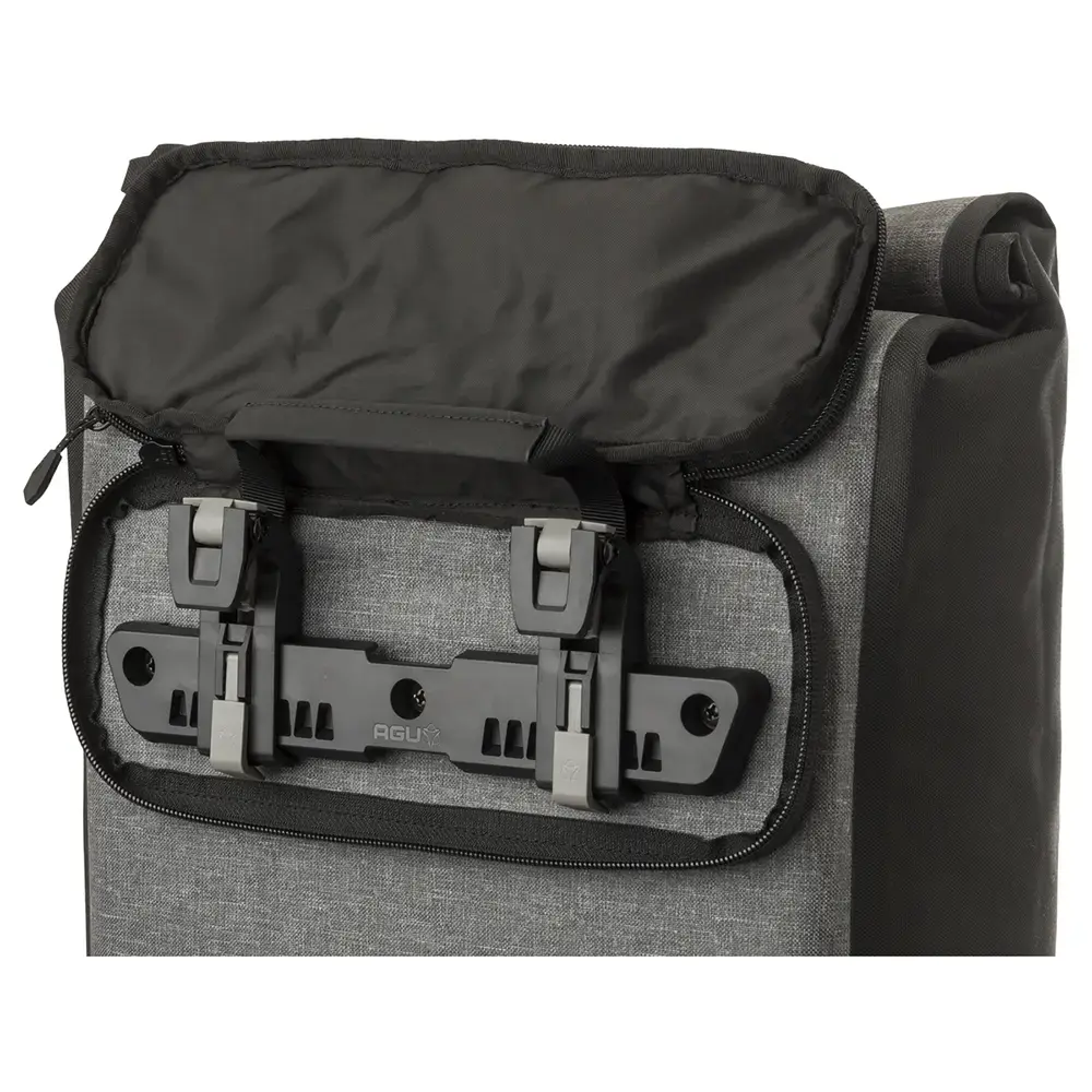 AGU Clean Single Shelter Click'nGo Large 21L Fietstas/Rugzak Grijs