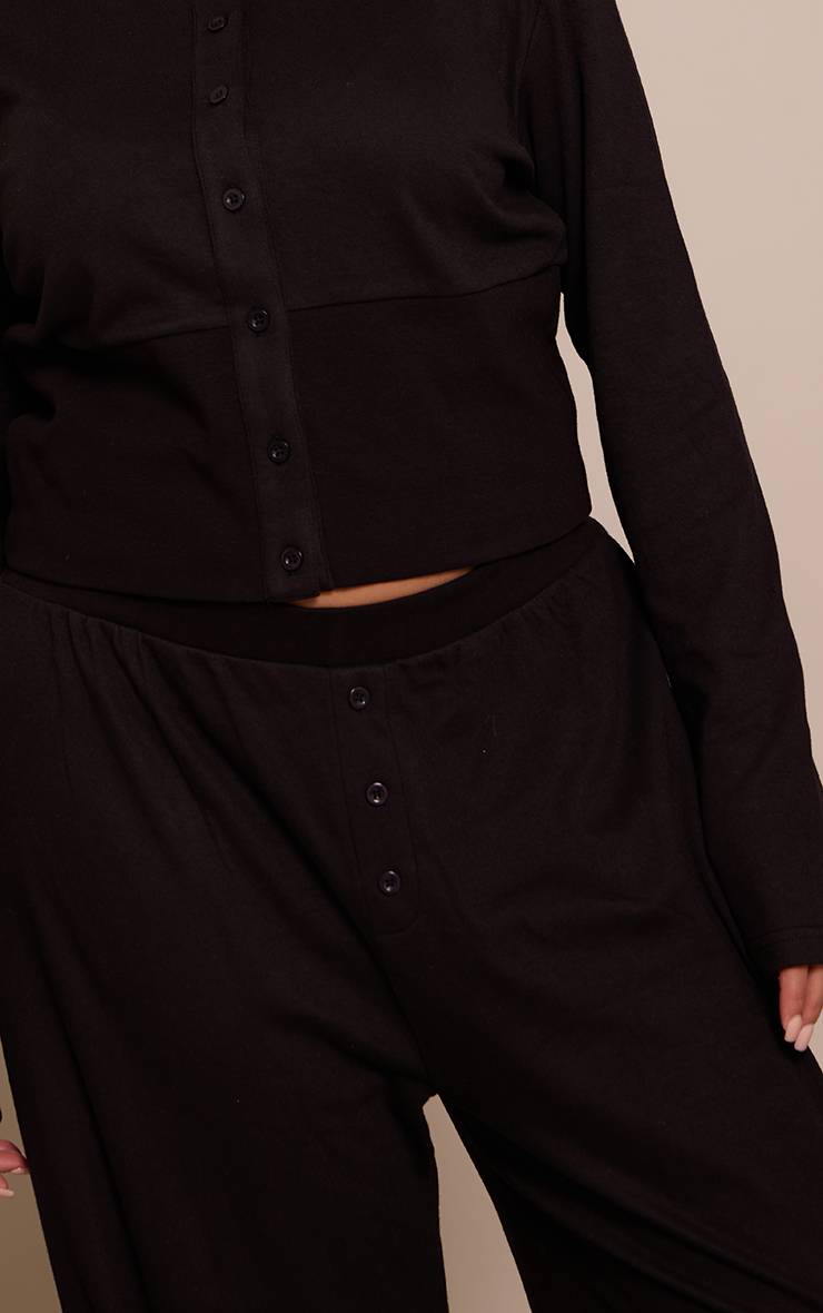 Noir Pantalon Large Super Doux Basique Plus