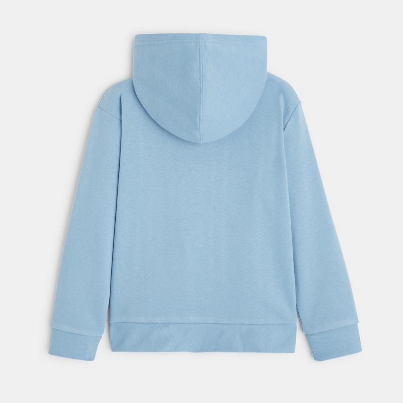 Sweat zippé à capuche bleu garçon