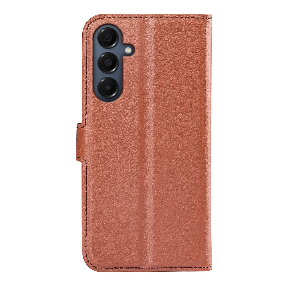 Samsung Galaxy A17 Leder Tasche Flip Cover Litchi Look - Braun