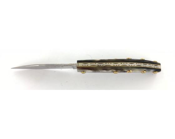 Agenais 12 cm - Bélier - Guilloché - rosettes apparentes Couteau de Poche PassionFrance