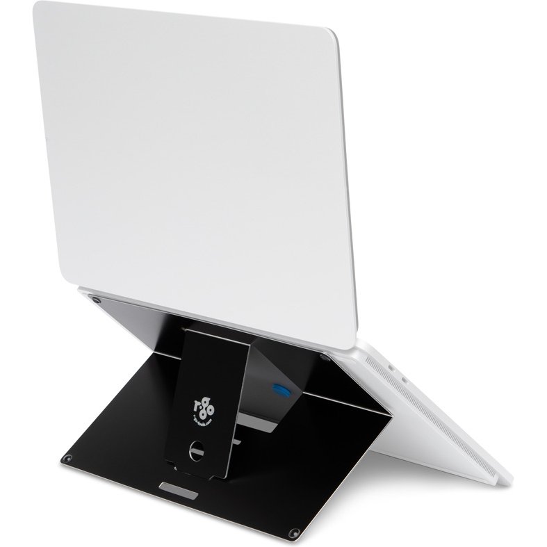R-Go Tools Support pour ordinateur portable R-Go Riser Attachable, réglable, intégré à votre ordinateur portable, aluminium, noir