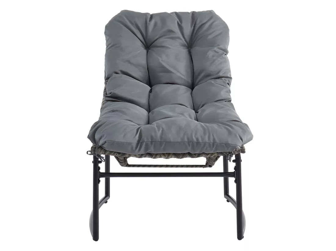 Salon de jardin en résine tressée : 1 canapé 2 places, 2 fauteuils et une table basse - Gris anthracite - JONAH de MYLIA