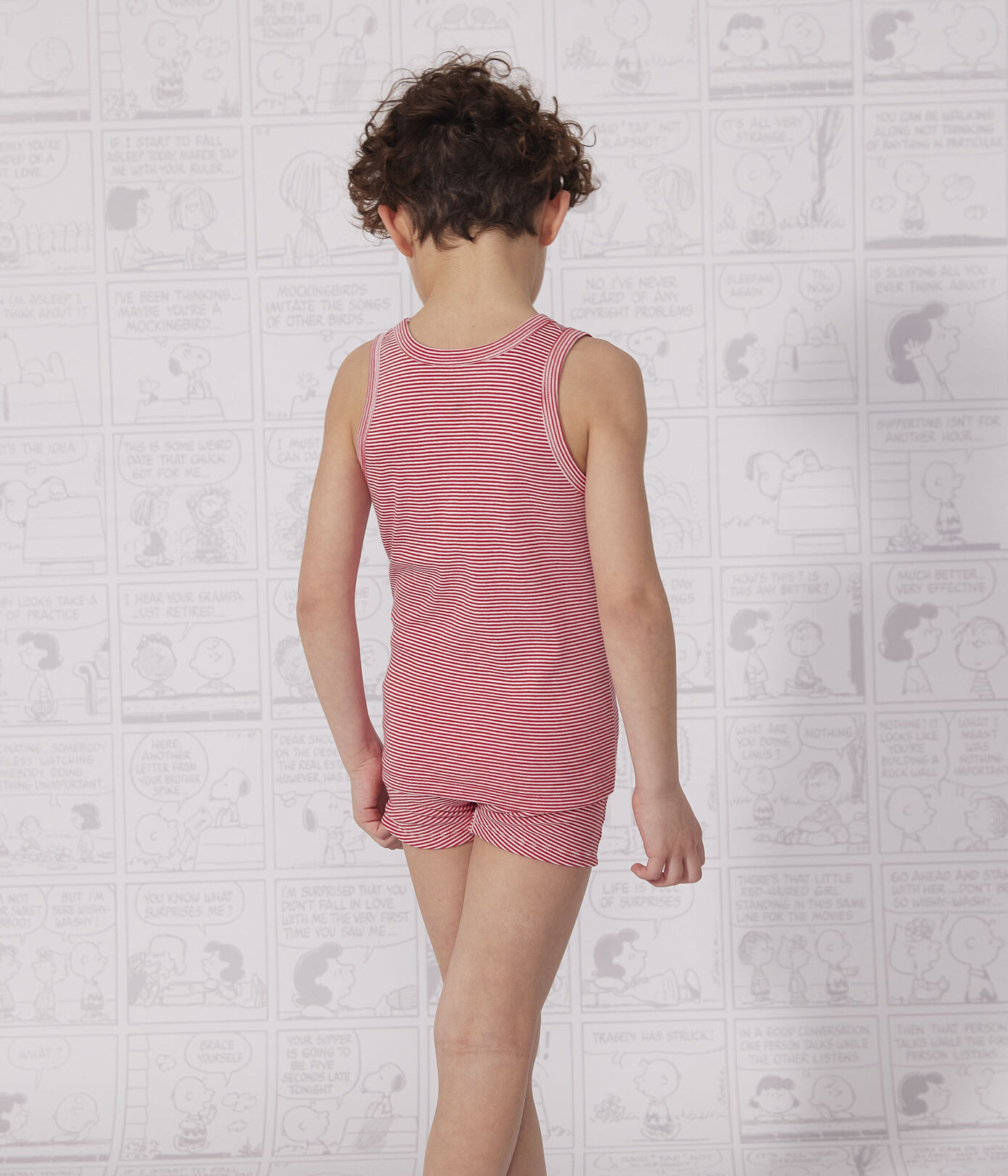 Lot de 3 débardeurs Petit Bateau X Snoopy en coton petit garçon