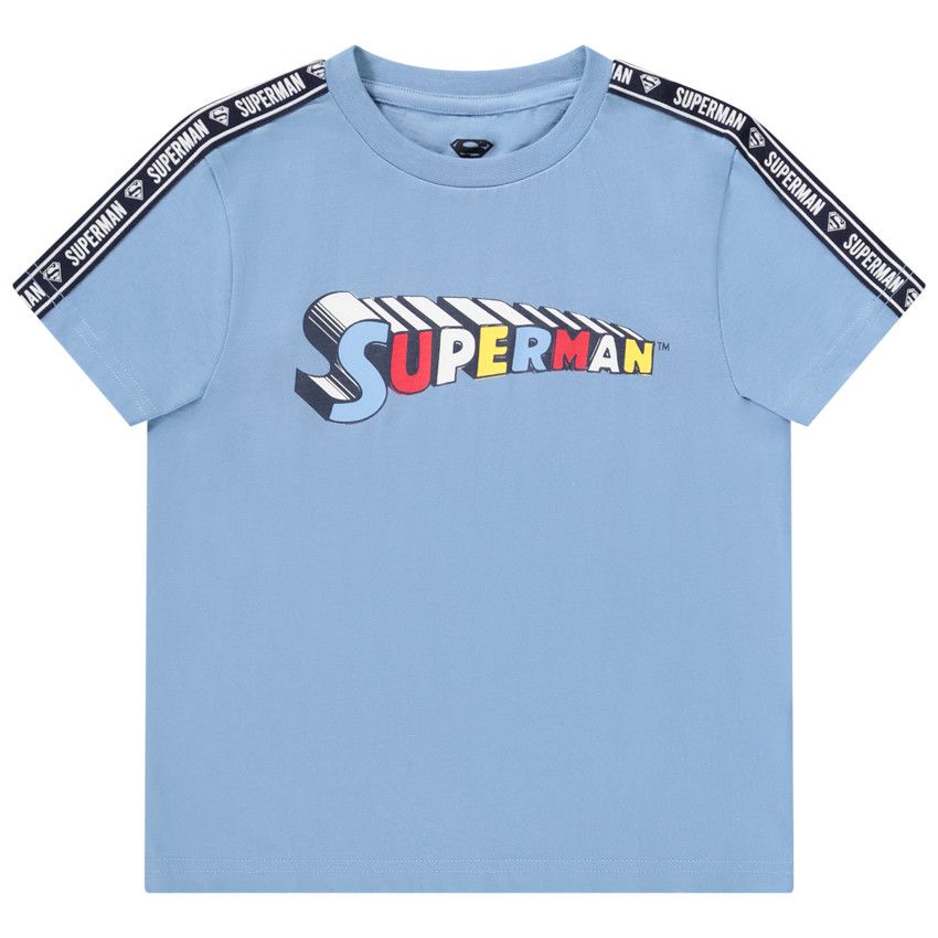 T-shirt manches courtes print Superman Warner pour garçon - Bleu moyen