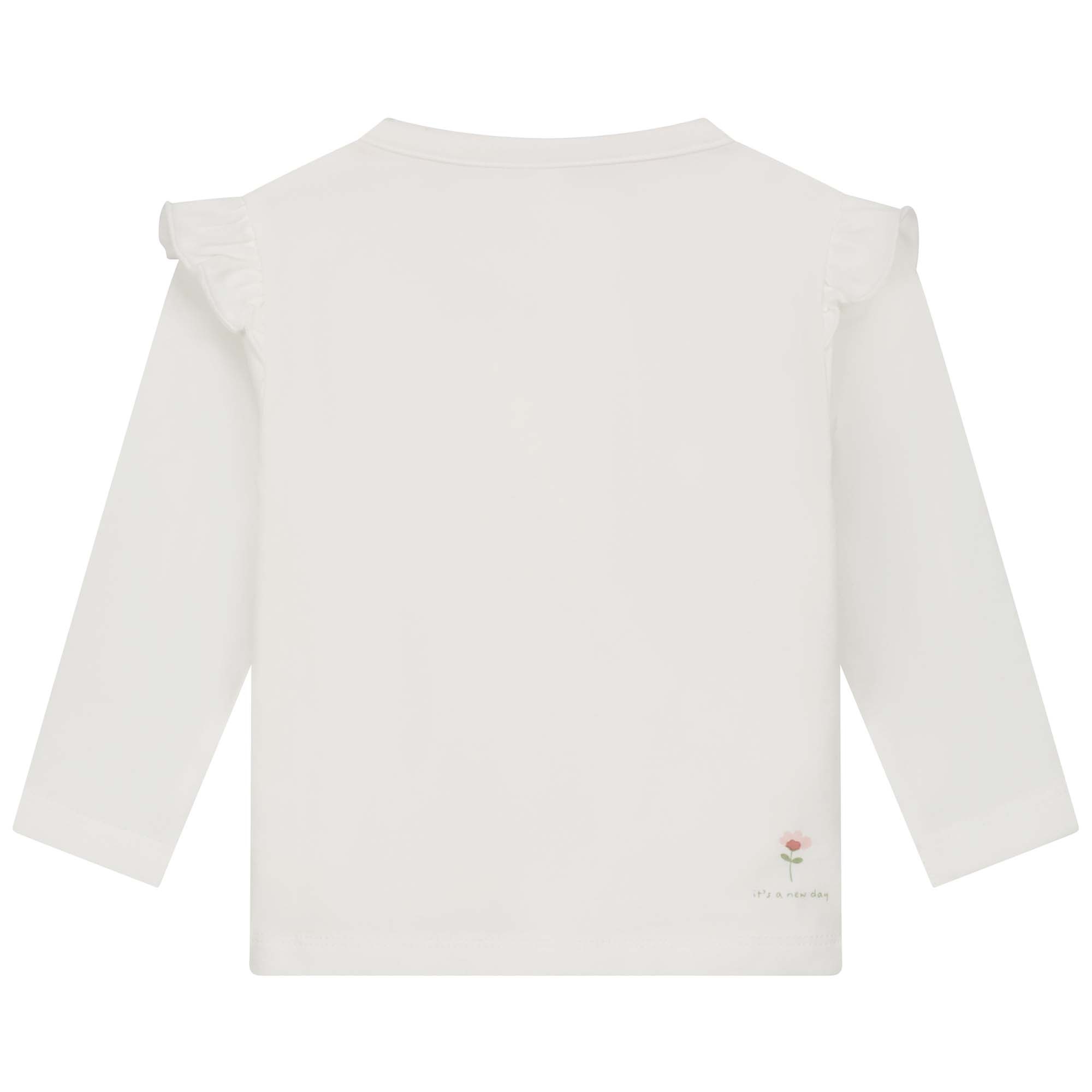 Prénatal newborn overslagshirt lange mouwen printopdruk wit