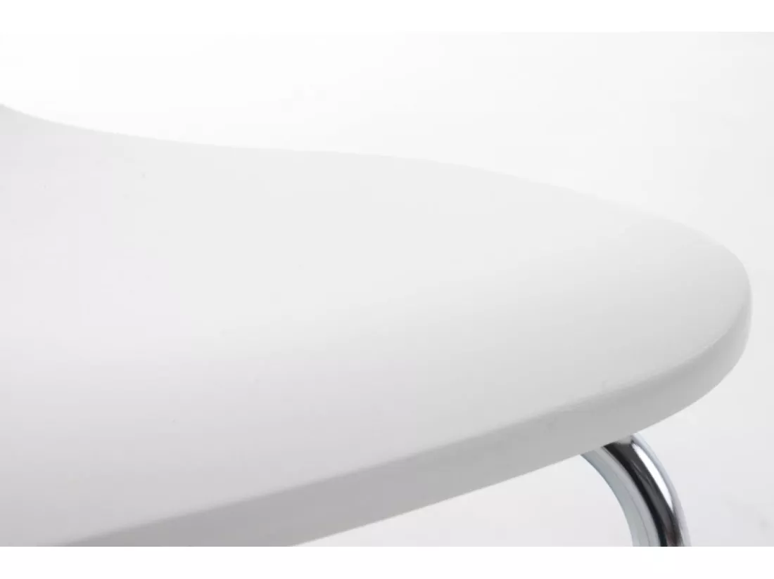 Lot de 4 Chaise de conférence - Bois & Nature - Blanc - Aaron