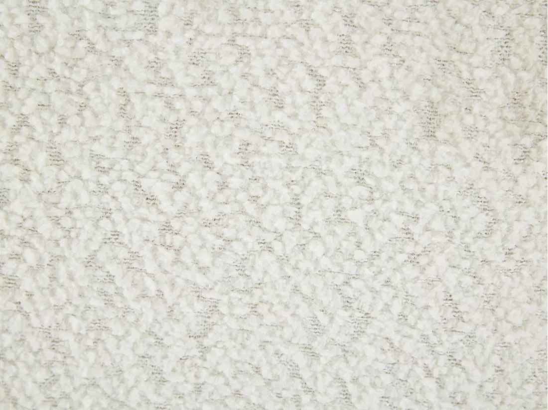 Lot de 6 chaises avec accoudoirs en tissu bouclette et métal noir - Blanc - HEKA