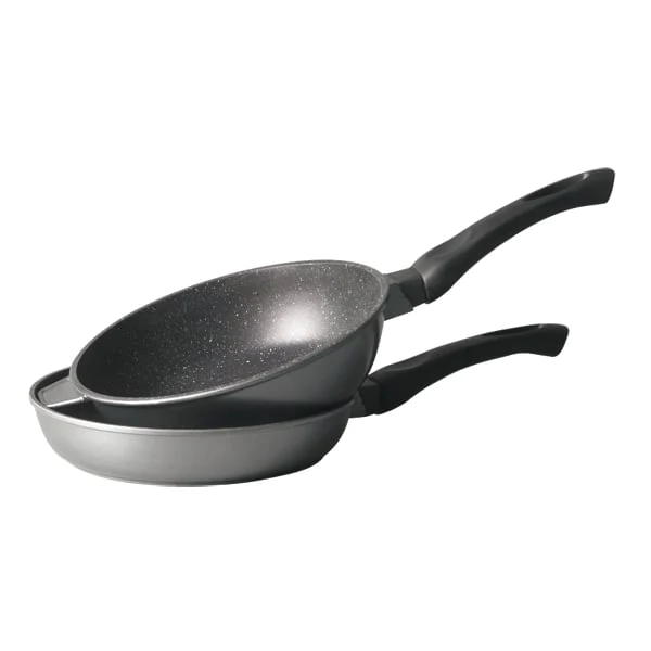 Lot 1 Poêle + 1 Sauteuse avec couvercle avec revêtement Dur comme la p