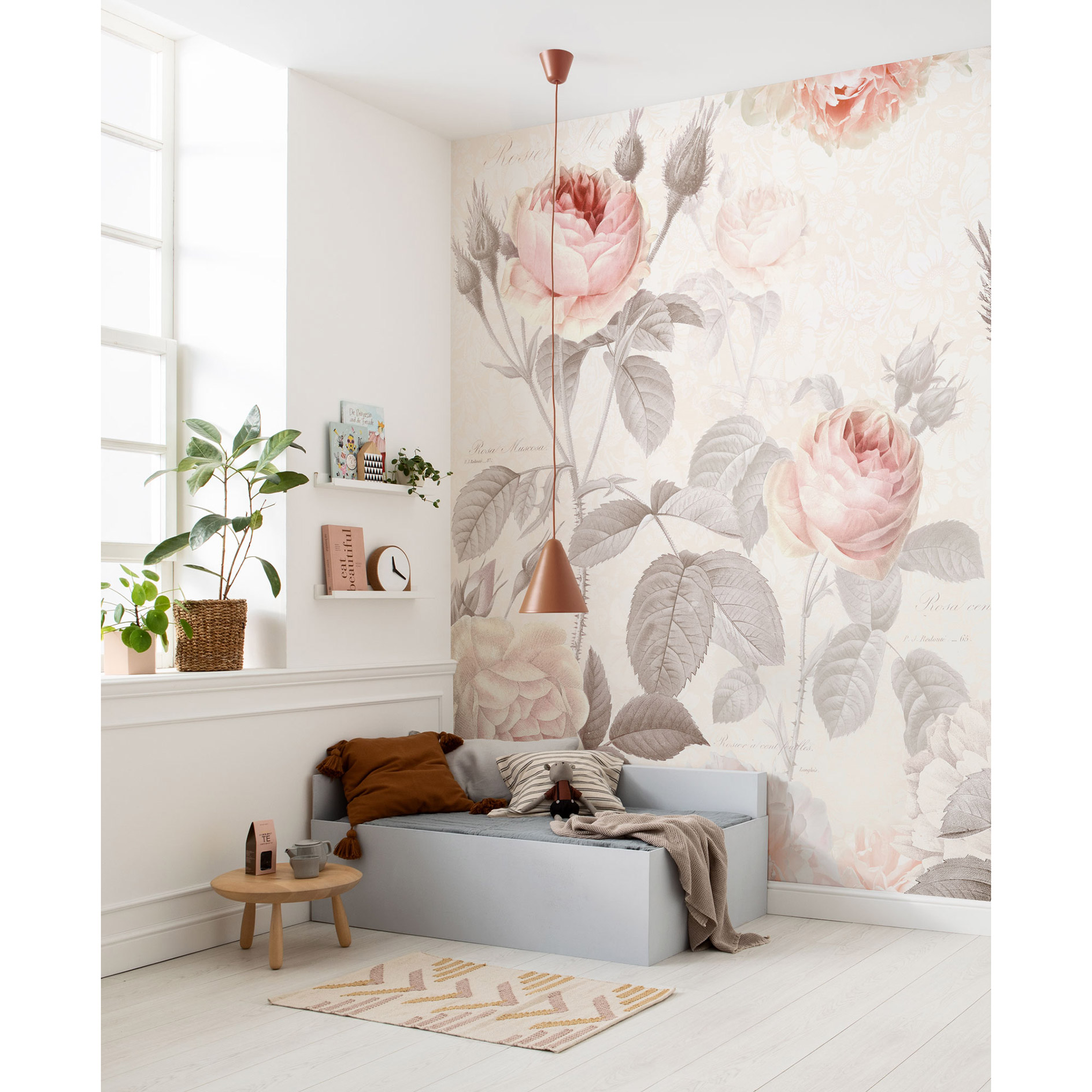Vlies-Fototapete LA MAISON - rosa-grau - 368x248 cm