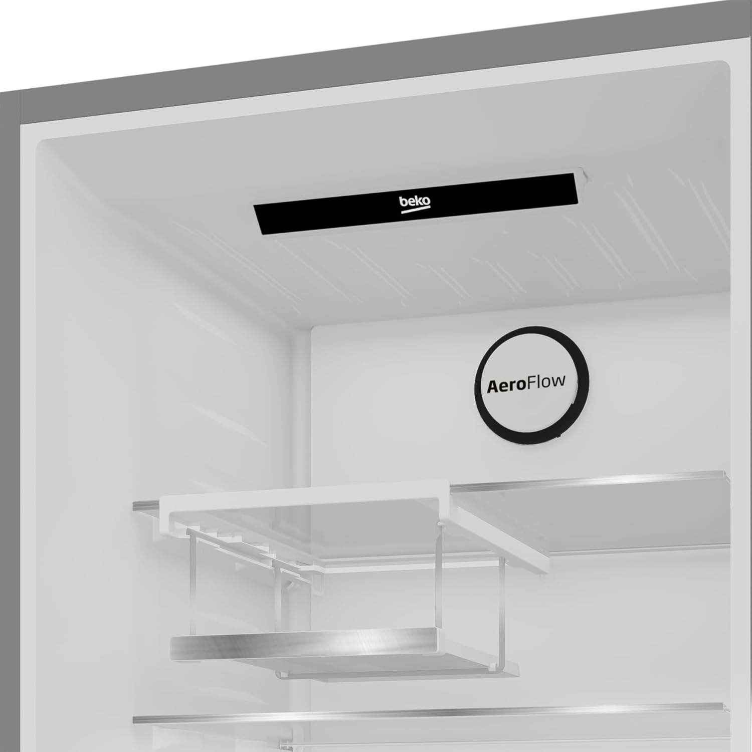 Beko B7RCNA407HXBR bPRO 700 freistehende Kühl-/Gefrierkombination, großer Kühlschrank, 355 l, NoFrost, AeroFlow, Smooth Fit: 90 Grad Türöffnung, Kühl-Gefrier-Multizone, HarvestFresh, Dark-Inox