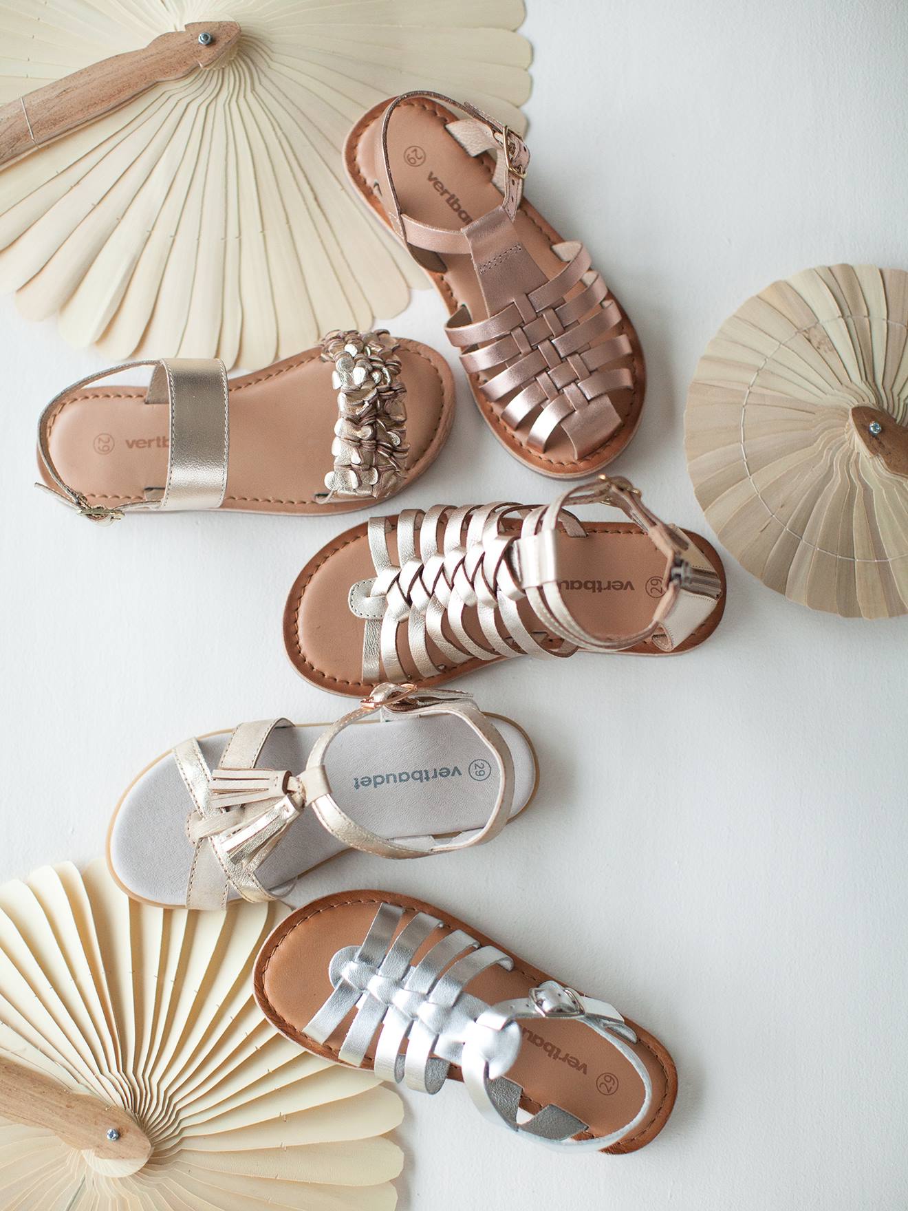 Sandálias de couro estilo alpargata para meninas, cinza metálico médio