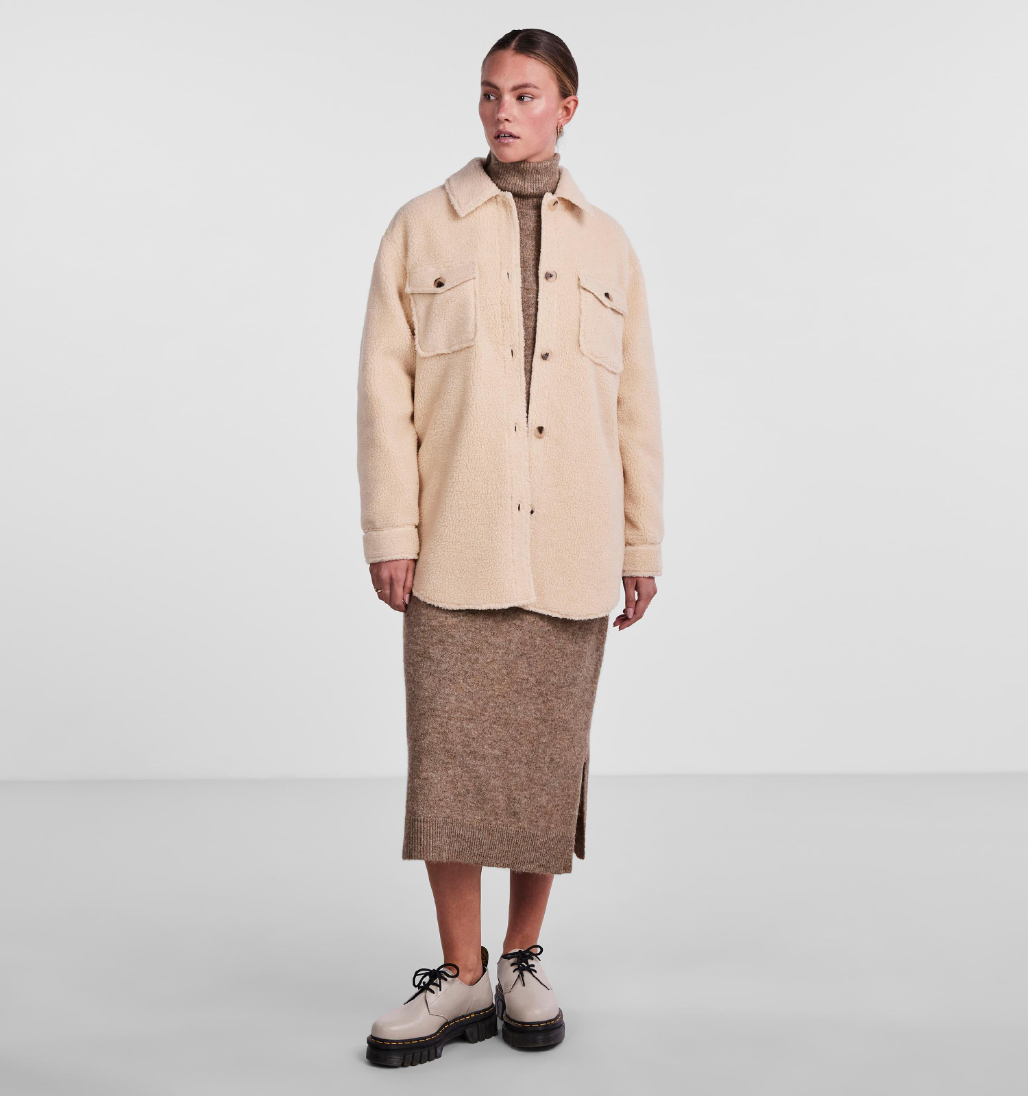Lange jas beige