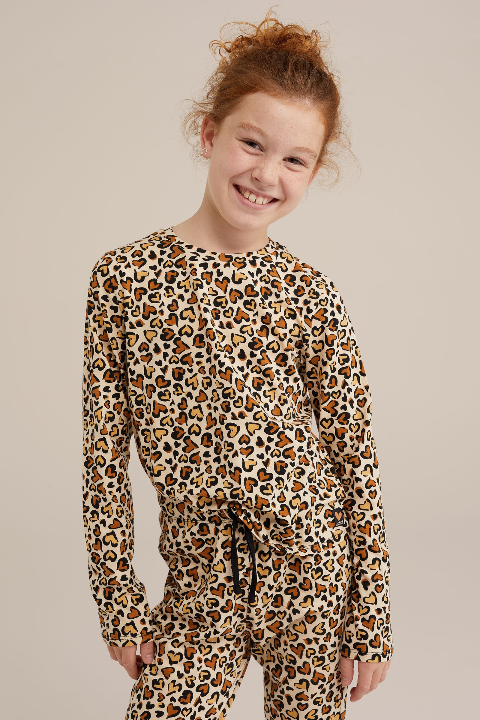 Meisjes pyjamaset met dessin WE Fashion Beige