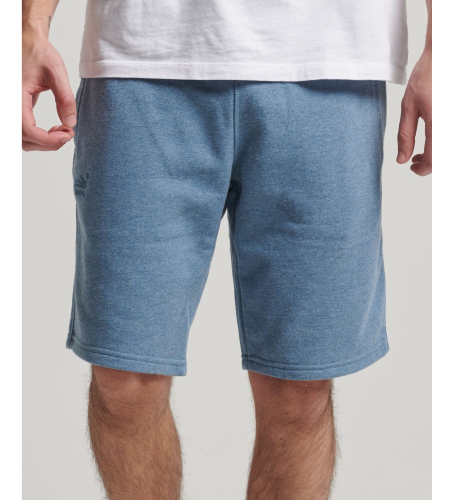 Shorts de malha Superdry Vintage com logo bordado azul