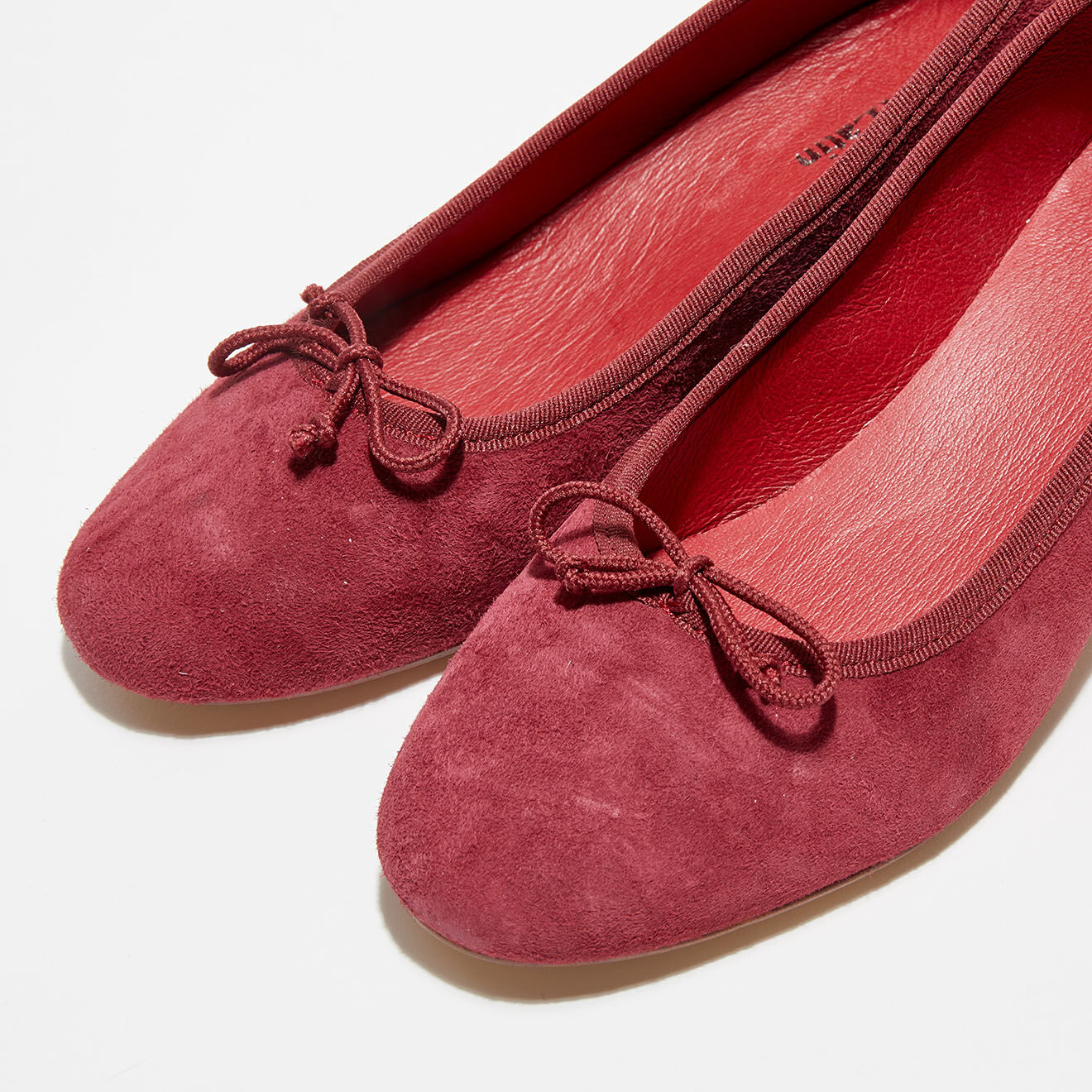 Quartier Latin Ballerines en Velours de Cuir Alma violettes - Talon 4 cm