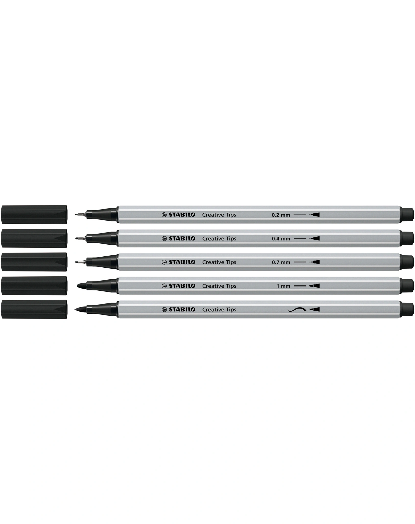 Filzschreiber STABILO® Creative Tips ARTY BLACK 5er-Pack