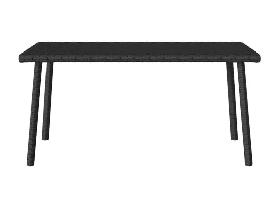 Table basse de jardin rectangulaire noir 80x40x37 cm rotin