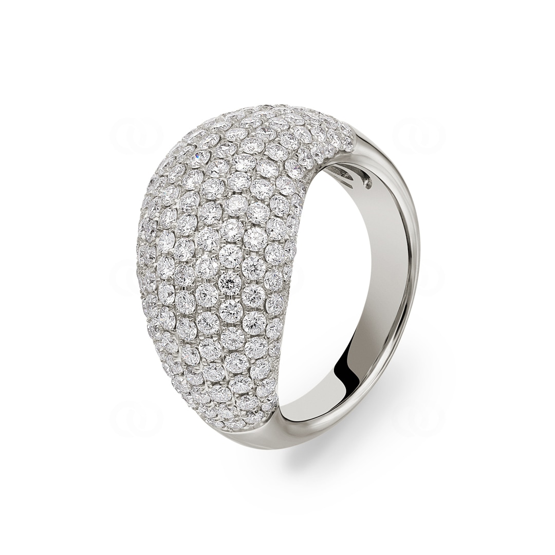 Damenring 750/18 K Weissgold mit Diamanten 2.42 ct H/SI Ø 54