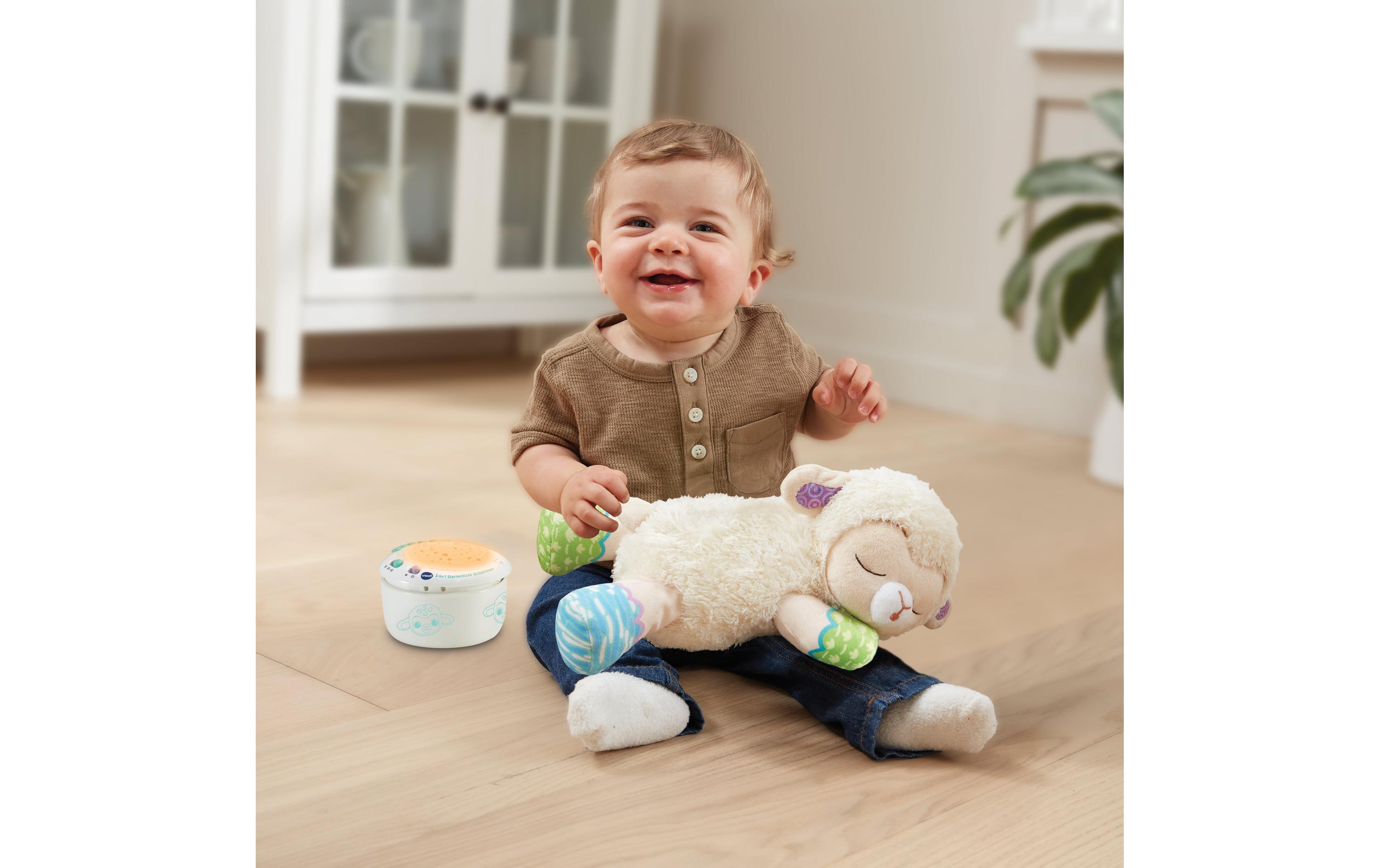 Nachtlicht 3-in-1 Sternenlicht-Schäfchen -DE-Babyspielzeug zum Schlummern und Spielen