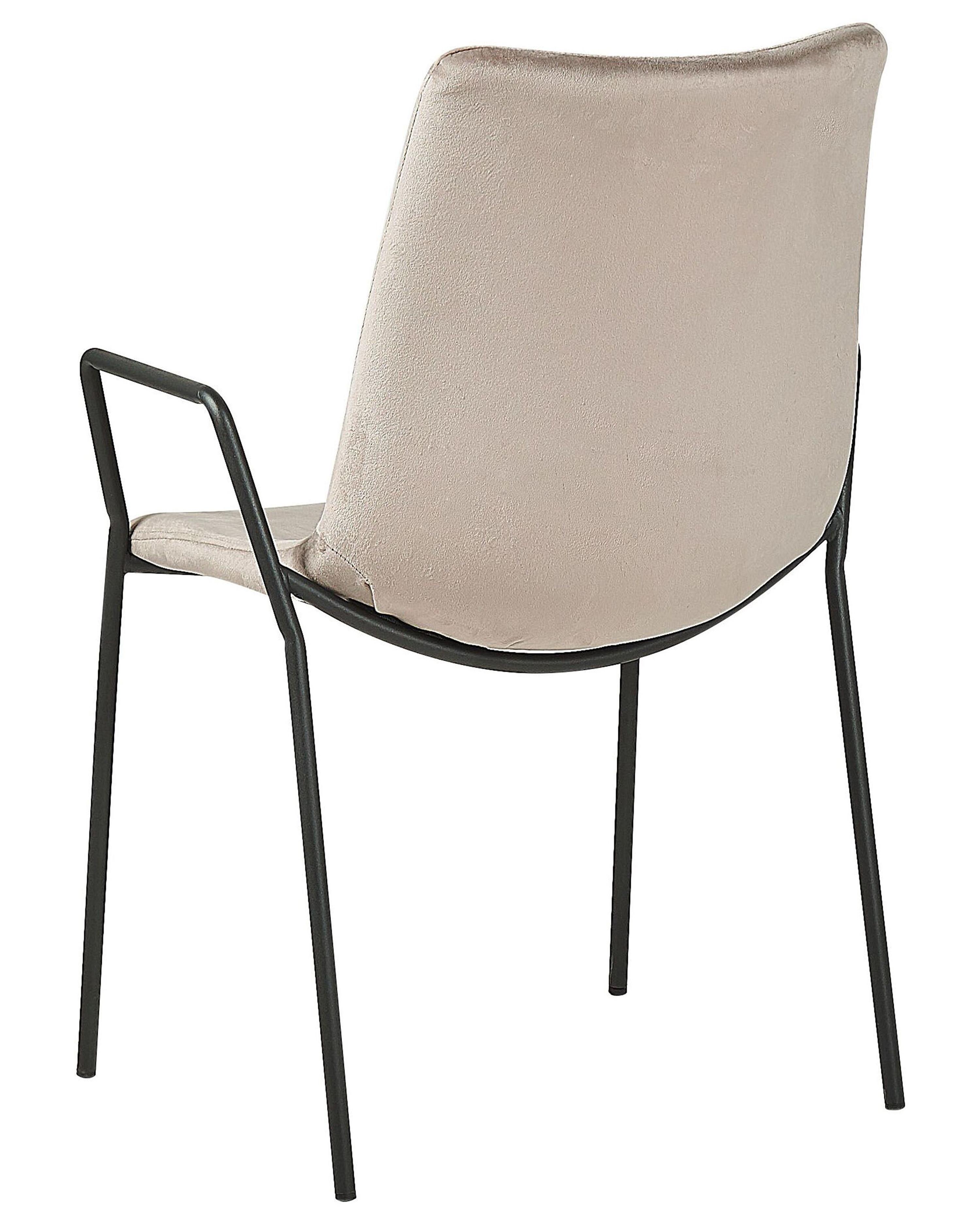 Set van 2 eetkamerstoelen JEFFERSON Fluweel Taupe