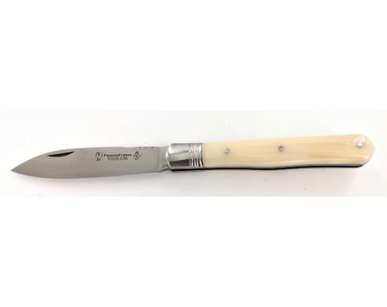 Violon 10 cm - Corne Blonde - Guilloché Couteau de Poche PassionFrance