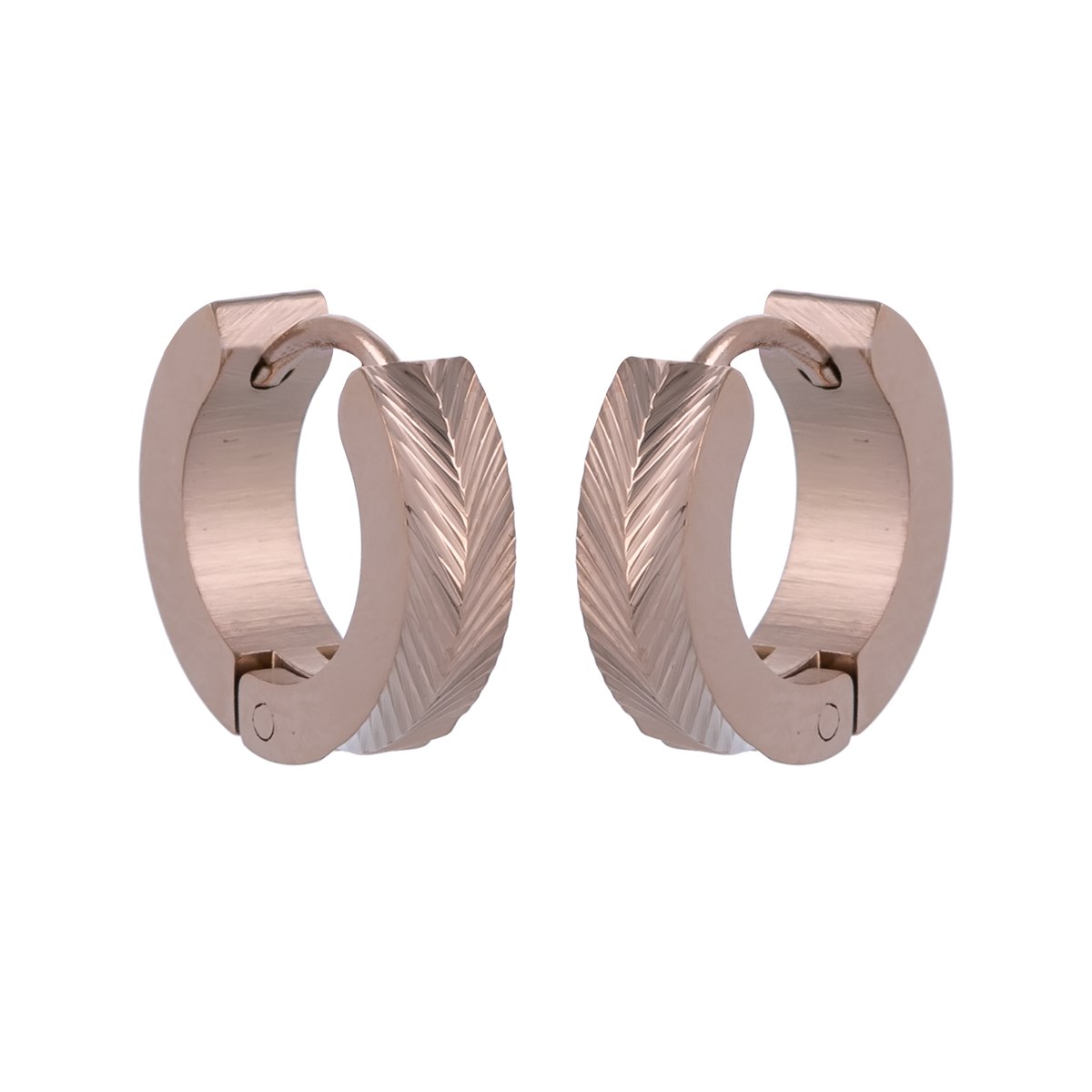 Boucles d'oreilles créoles acier rose