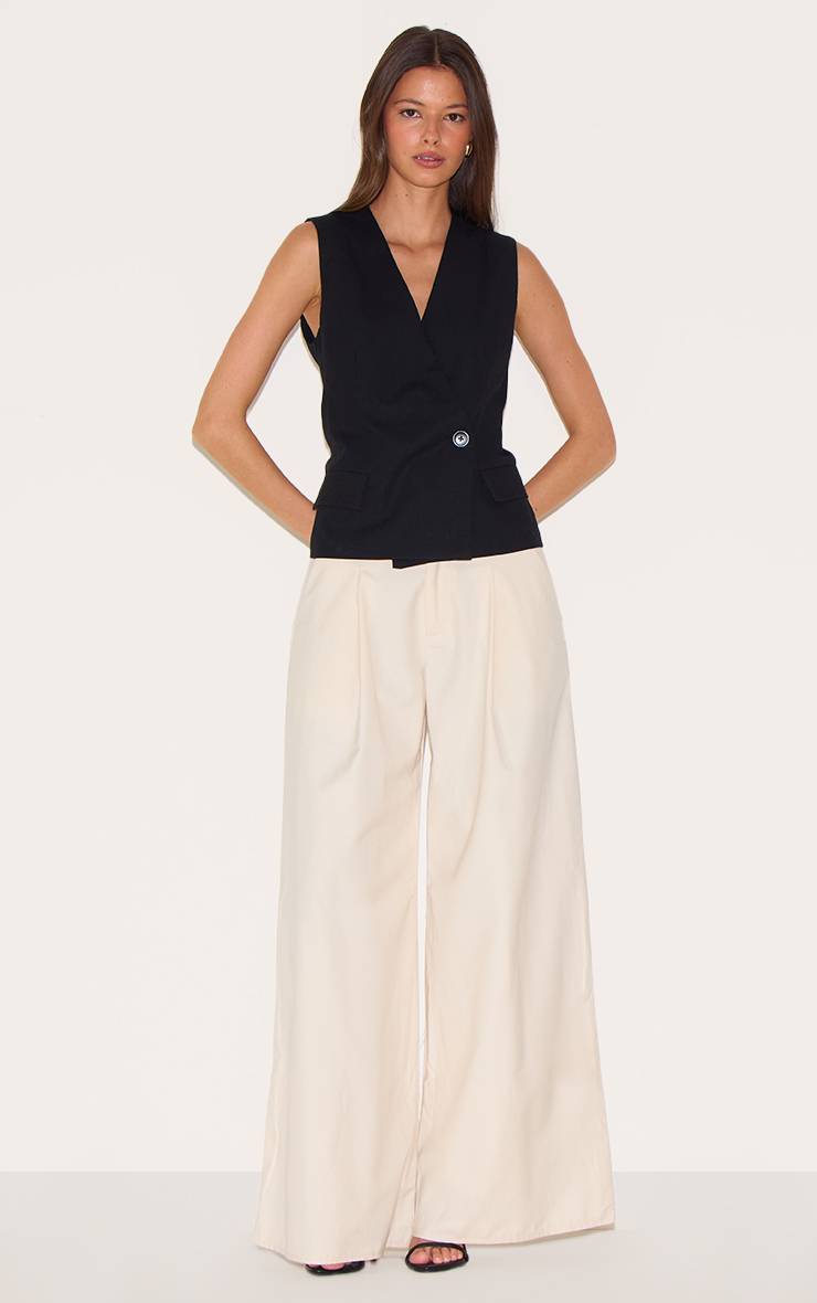 Noir Gilet Asymétrique Coupe Boxy