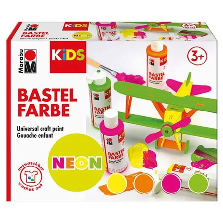 Marabu Kids Bastelfarbe Neon, 4 x 80 ml