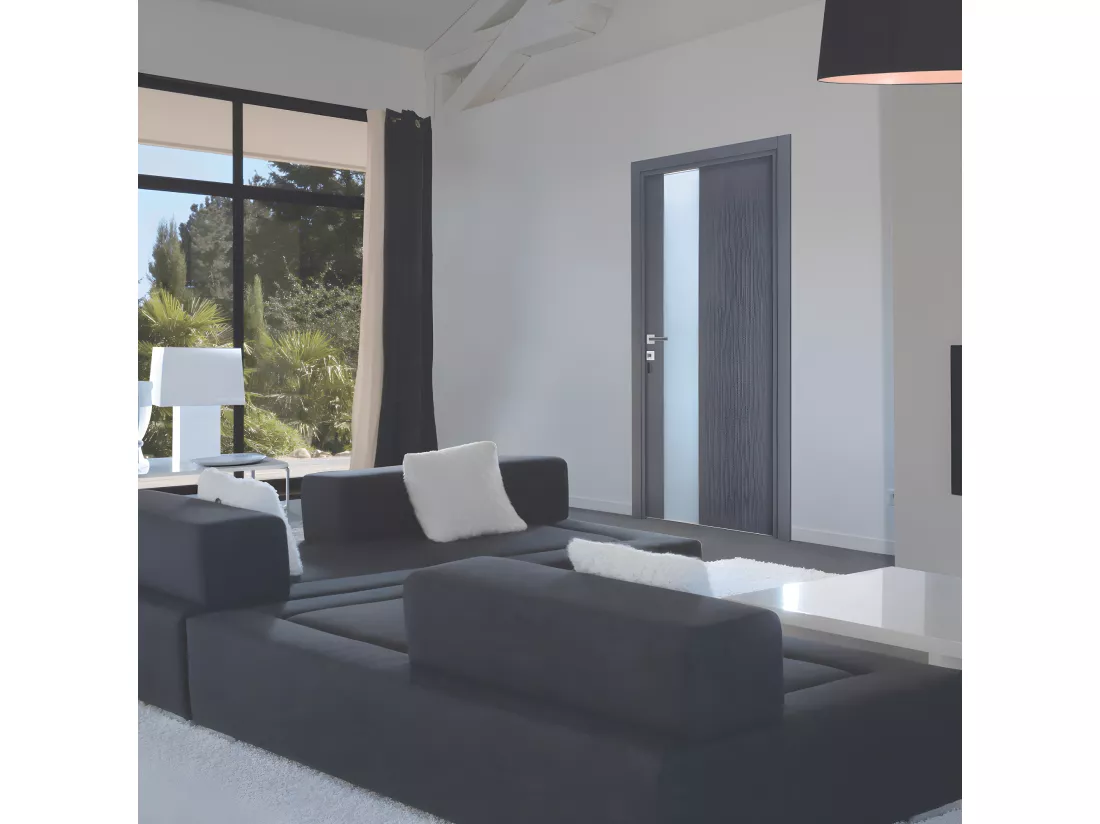 Bloc-porte pose fin de chantier collection Premium Enzo, H.204 x l.93 cm, aspect chêne cendré, réversible