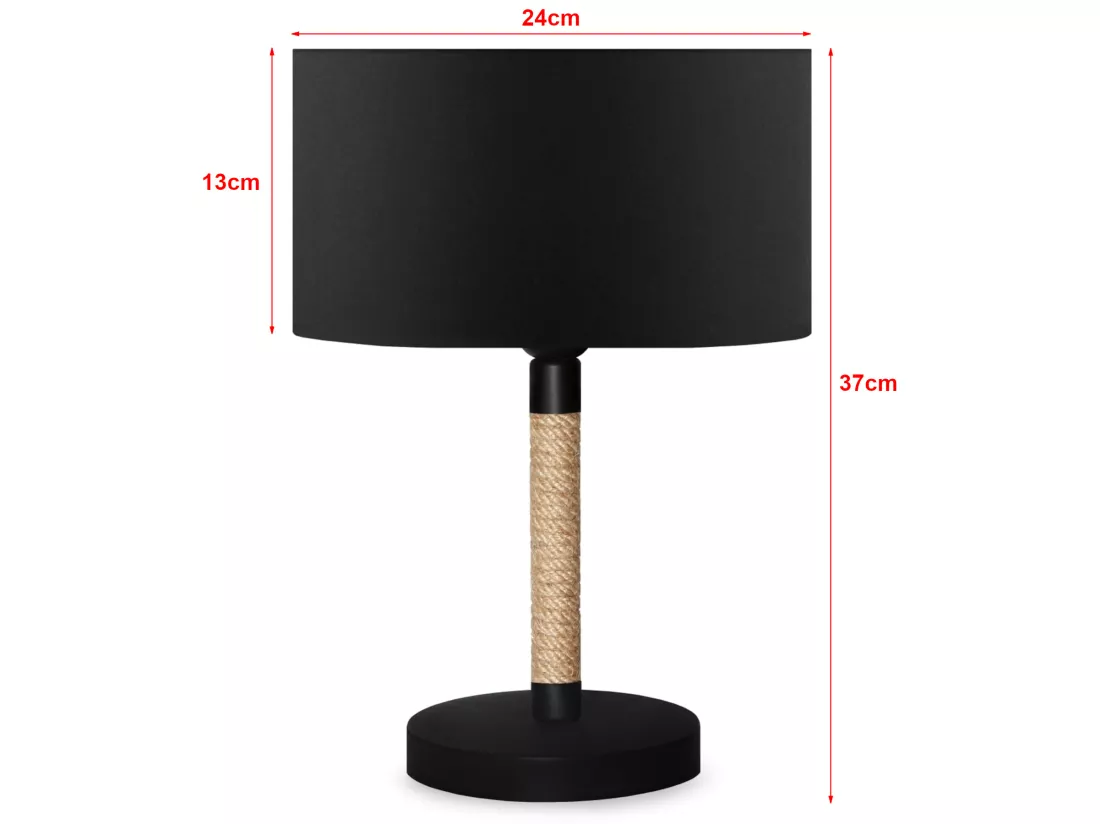 Lampe de bureau Rayleigh E27 hauteur 37 cm noir [lux.pro]