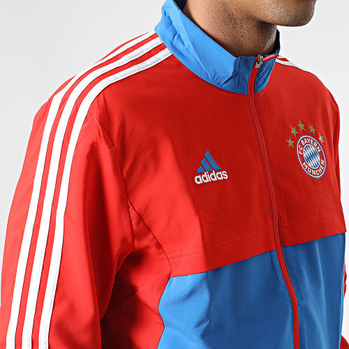 Veste Zippée A Bandes Bayern Munich HU1274 Rouge Bleu