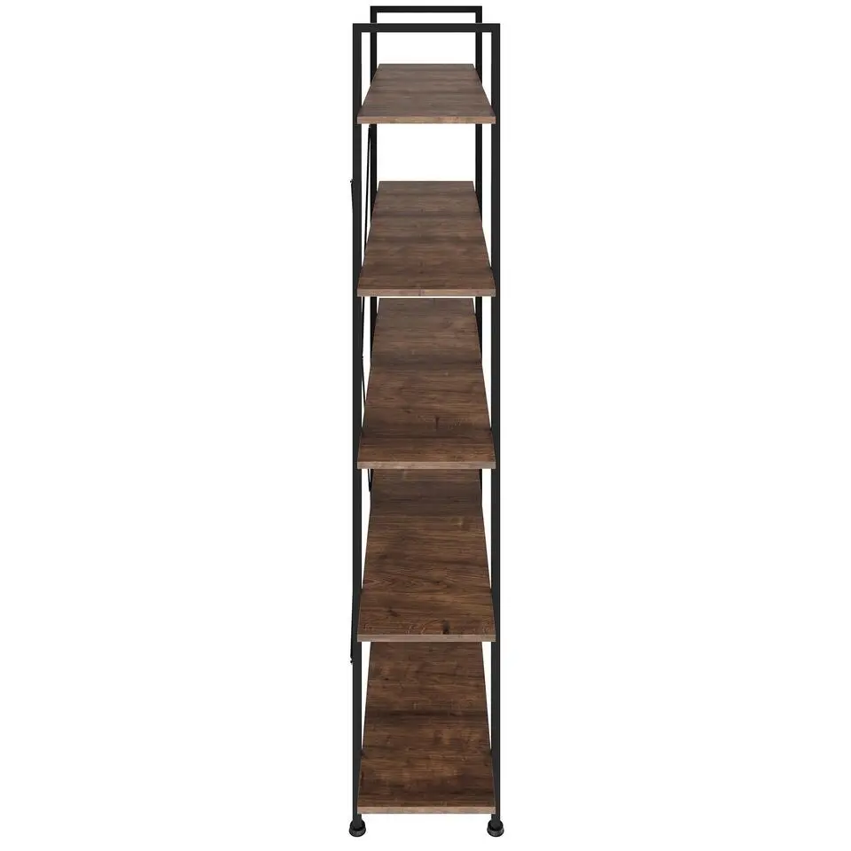 tectake Wandkast Glasgow 106 x 34,5 x 179,5cm, Industrieel Hout Donker, Rustiek