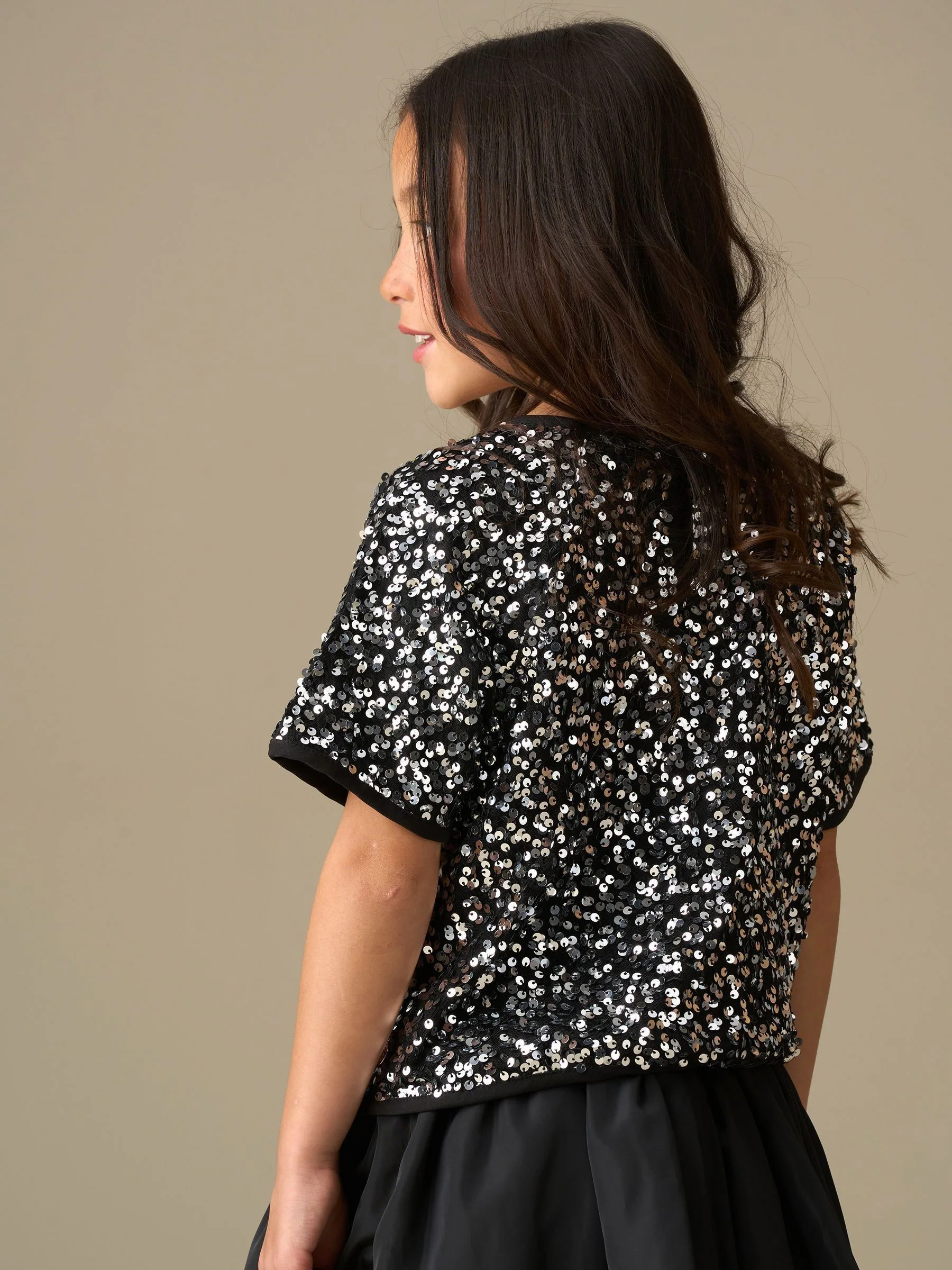 Zilver - Angel & Rocket Leona Black Sequin Top