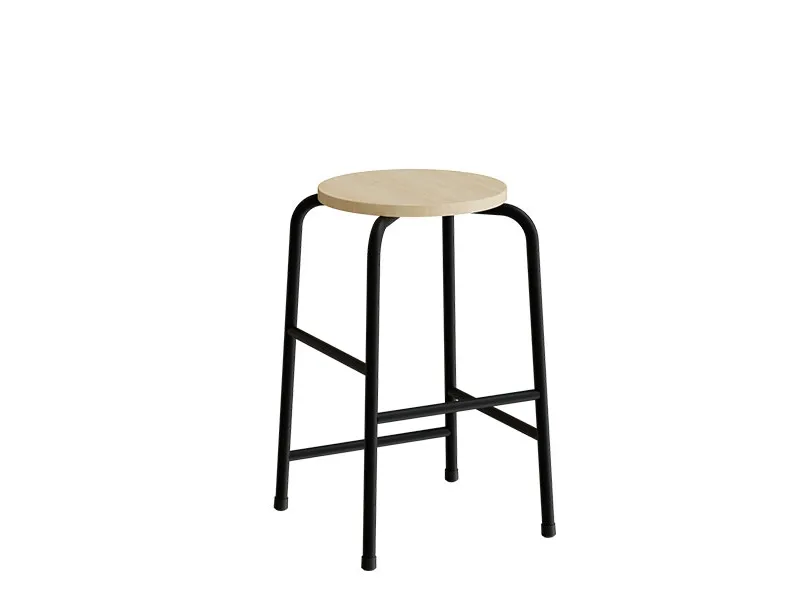 Taburet Adam 116, massiv birk, sort stel