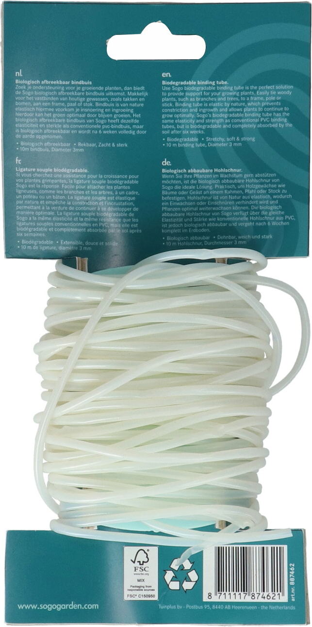 SOGO biologische bindbuis wit 3mm 10 m