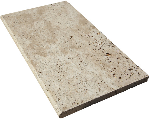 FLAIRSTONE Zwembadrand Roma Element recht beige 1 lange zijde afgerond 61x35x3 cm