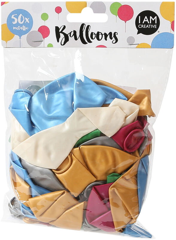 I AM CREATIVE Luftballons metallic, 50 Stück