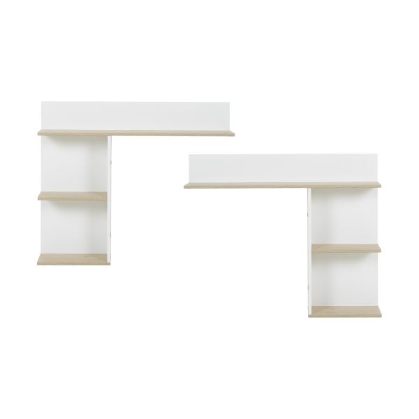 Gami Matis Hoofdborden Set - 2 Stuks - 104 x 86 cm - Wit / Eiken