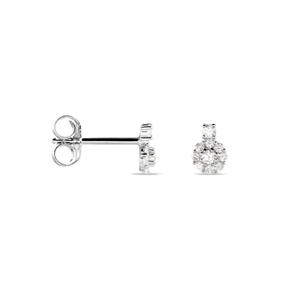 Boucles D'oreilles Puces Melyna Argent Blanc Oxyde De Zirconium
