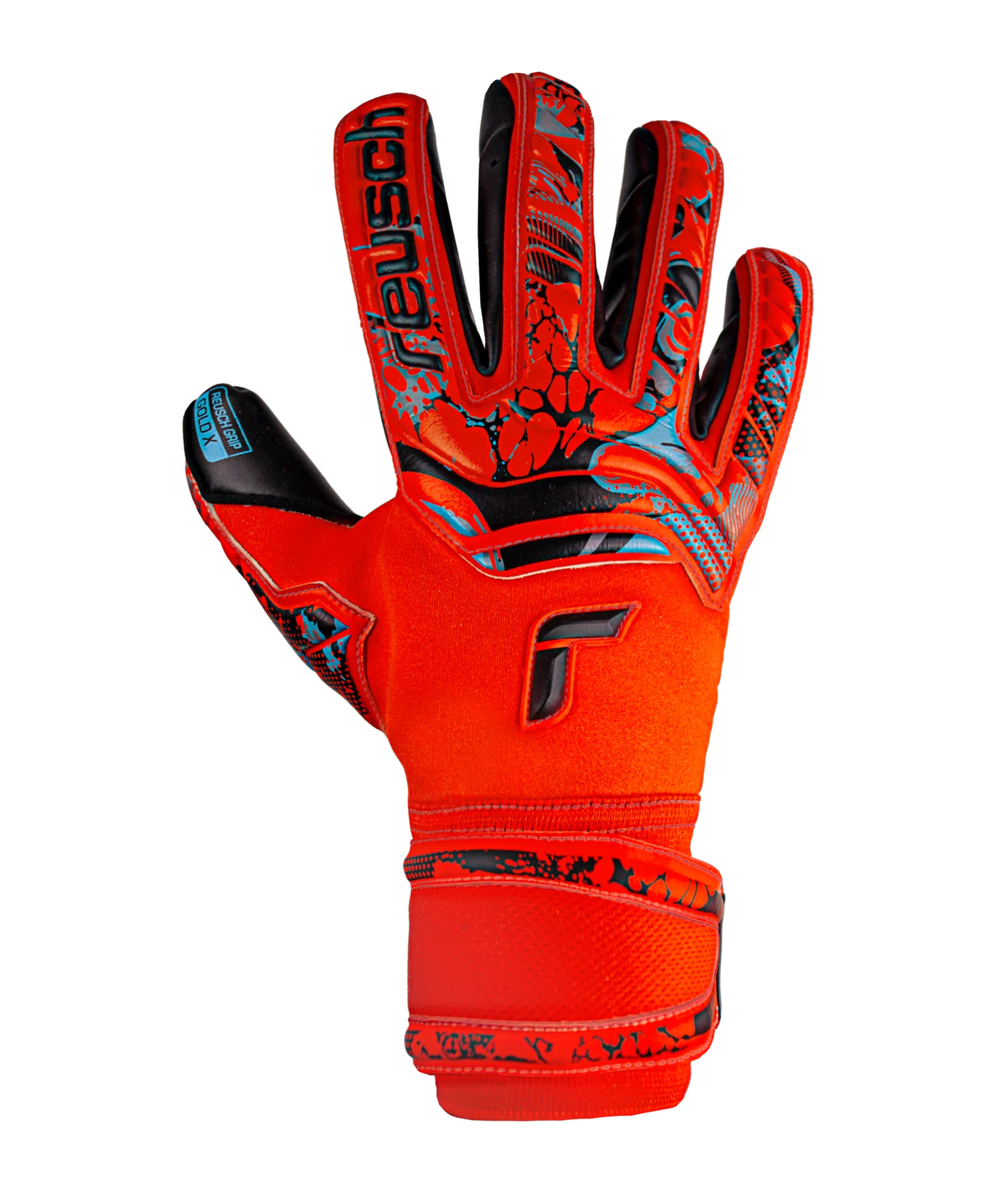 Reusch Attrakt Gold X 2023 TW-Handschuhe Rot Blau Schwarz F3333